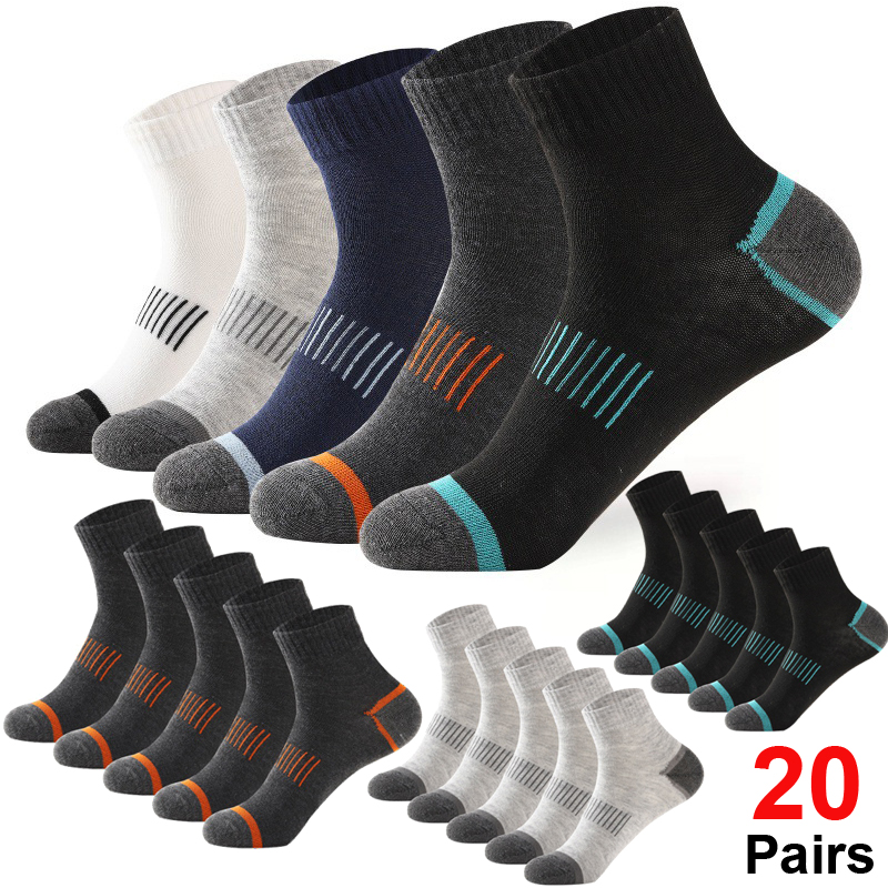 Athletic Sock Cushion - 20Pairs Men's Cotton Socks Set Casual