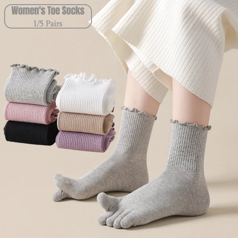 1/5 Pairs Women Five Toe Crew  - Toe Sock Split review and price