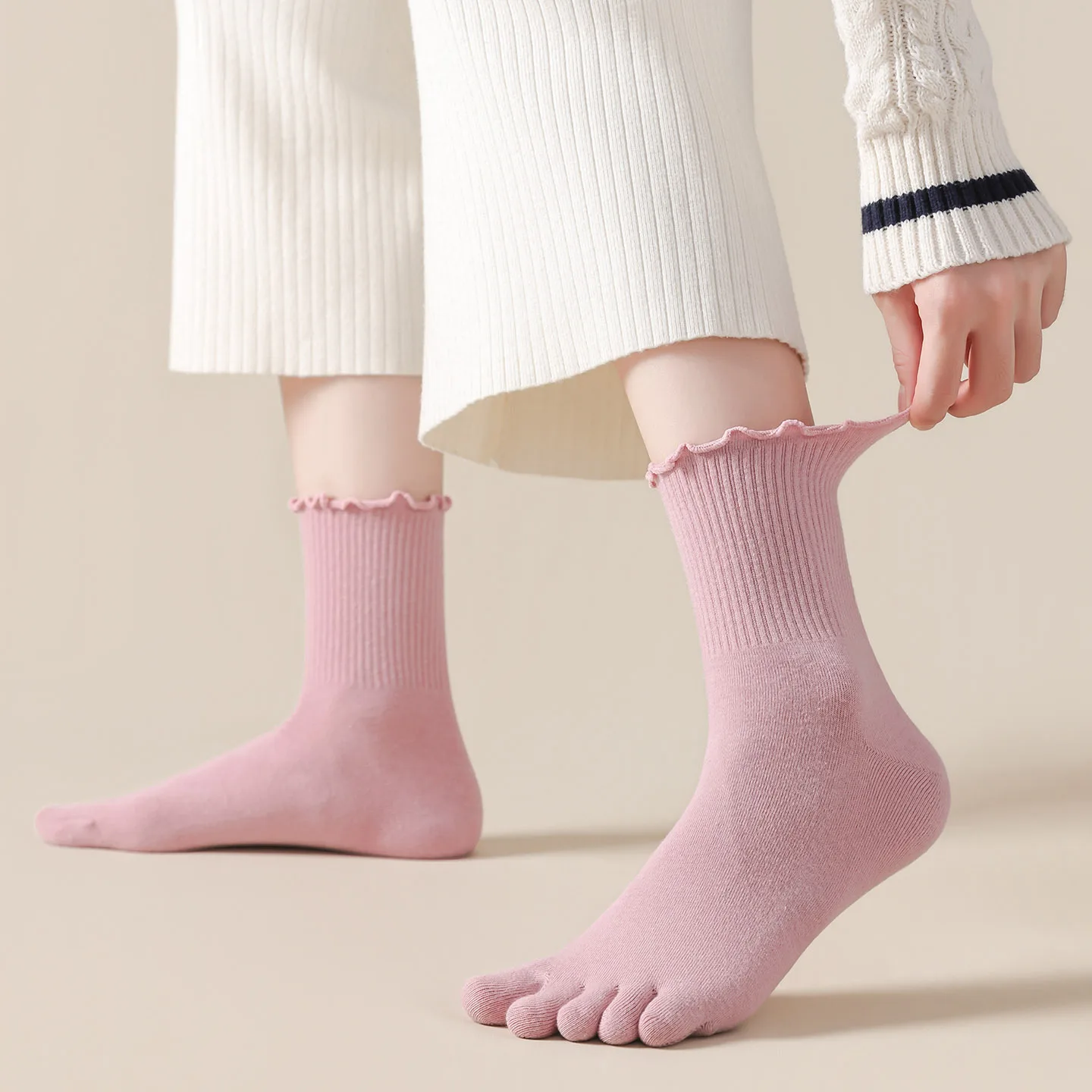 1/5 Pairs Women Five Toe Crew  - Toe Sock Split review and price